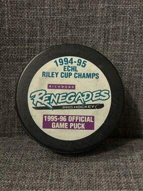 Richmond Renegades ECHL 1994 1995 Riley Cup Champions Hockey Puck